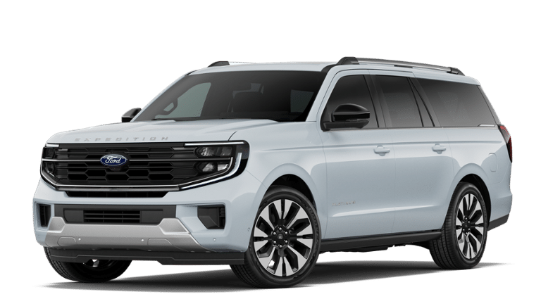2026 Ford Expedition Max MAX Platinum in Space Silver Metallic — front three-quarter view