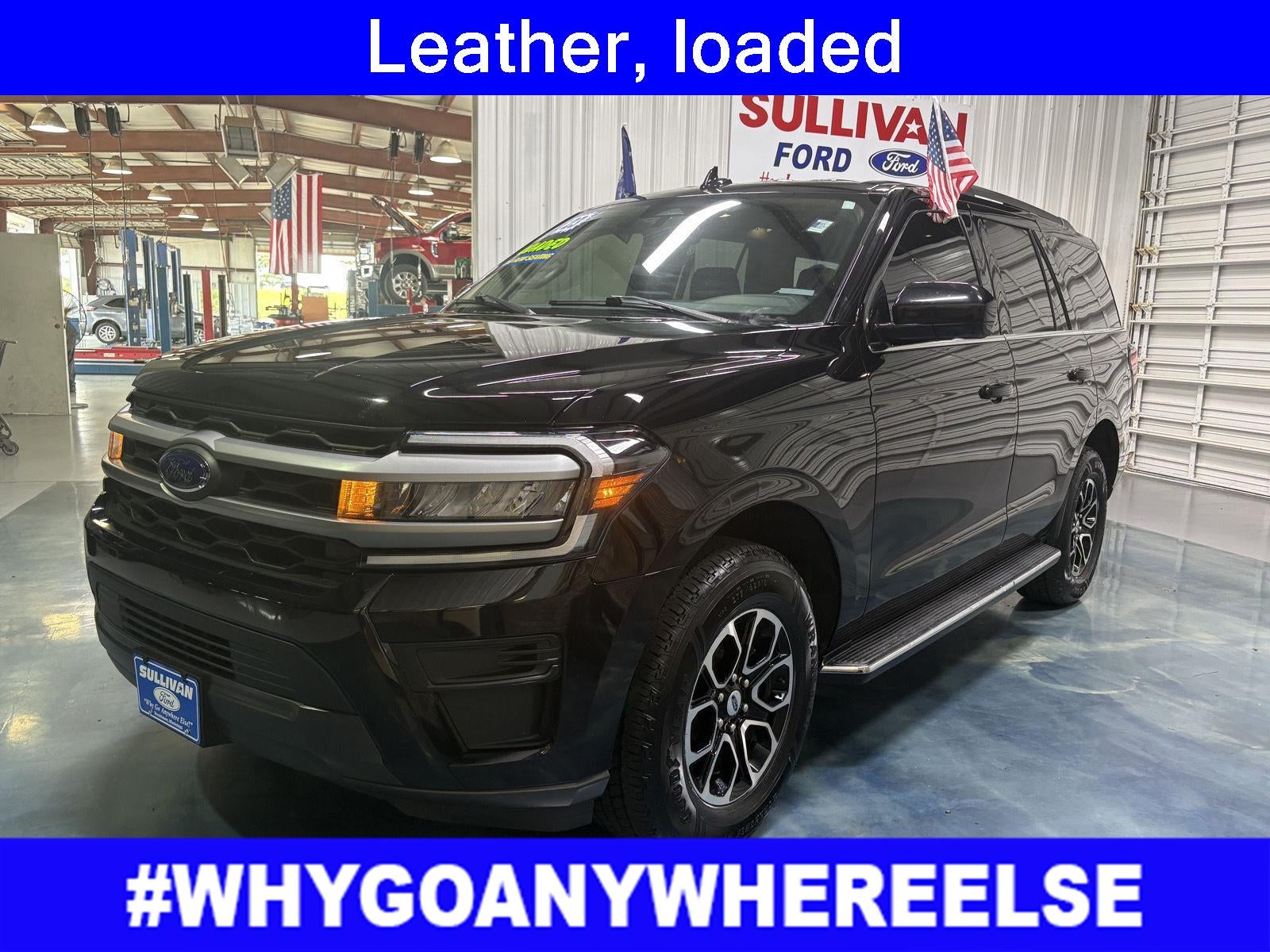 2023 Ford Expedition XLT in Agate Black Metallic — front three-quarter view