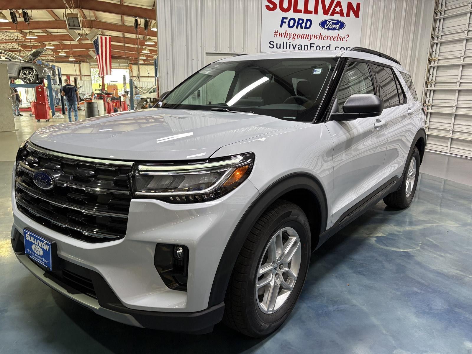 2026 Ford Explorer Active in Space White Metallic — front three-quarter view