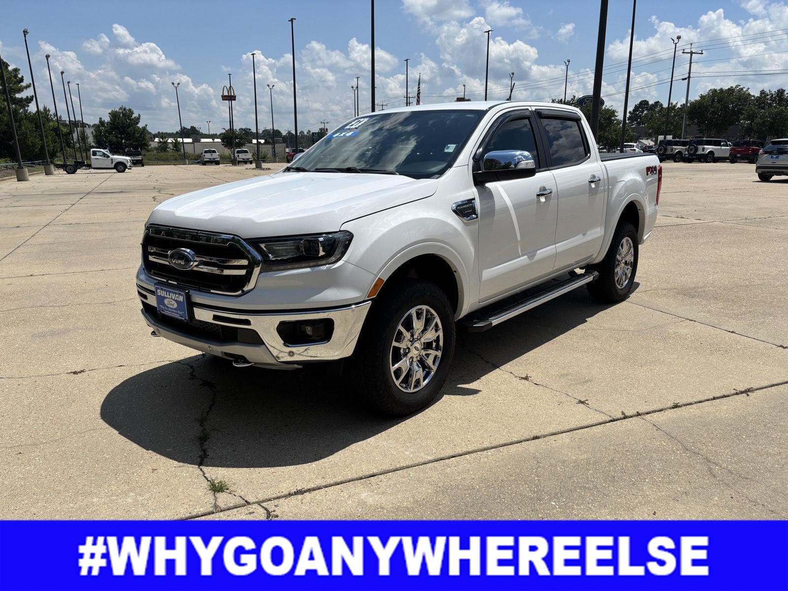 2021 Ford Ranger LARIAT in Oxford White — front three-quarter view