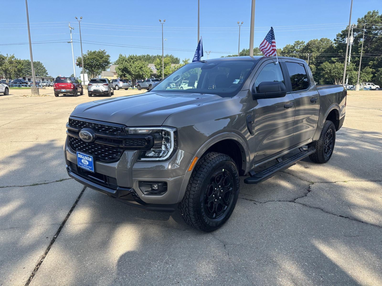 2026 Ford Ranger XLT in Marsh Gray — front three-quarter view