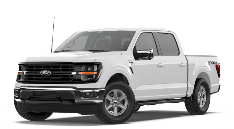 2026 Ford F-150 XLT in Oxford White — front three-quarter view