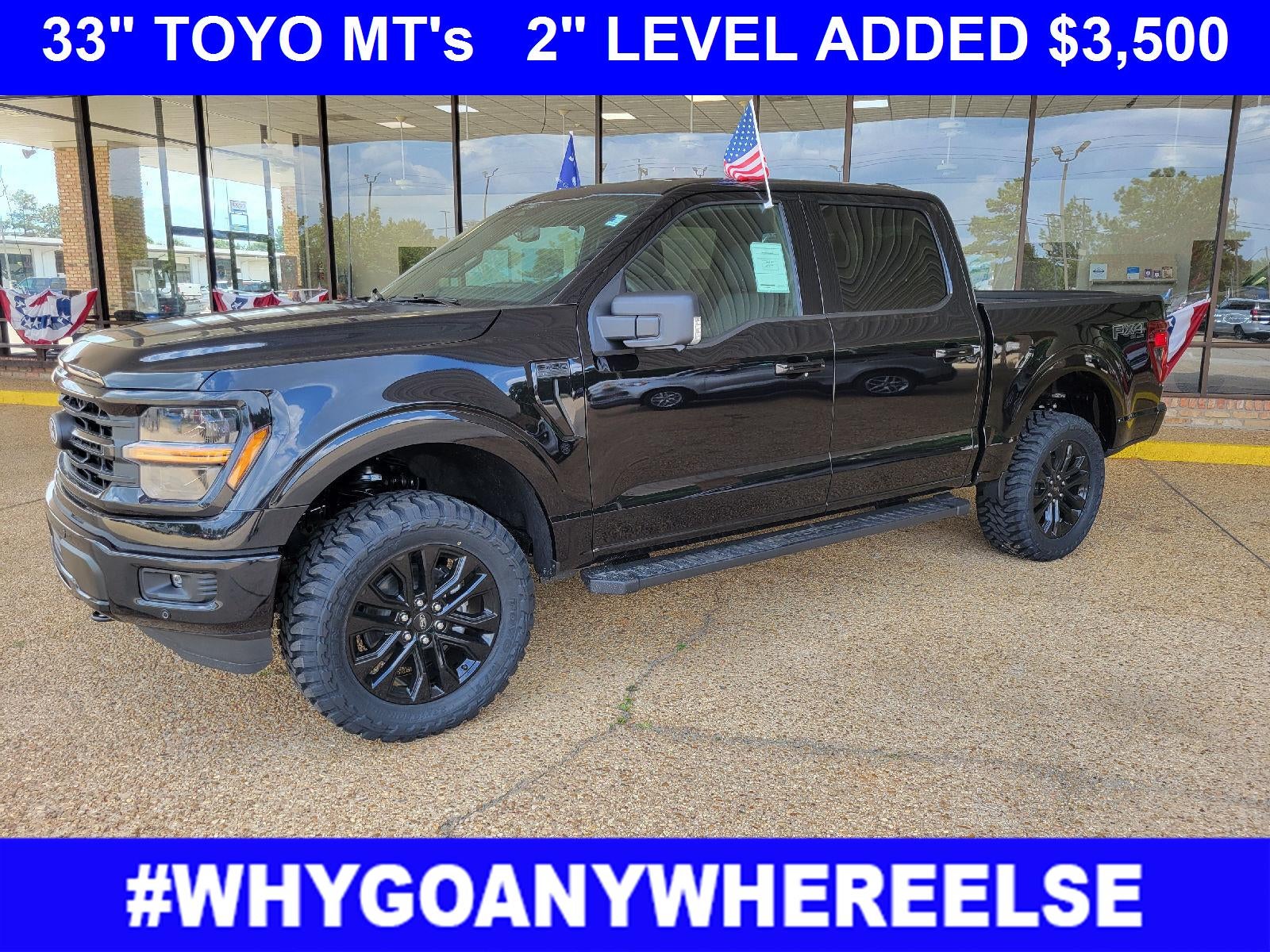 2026 Ford F-150 XLT in Agate Black Metallic — front three-quarter view