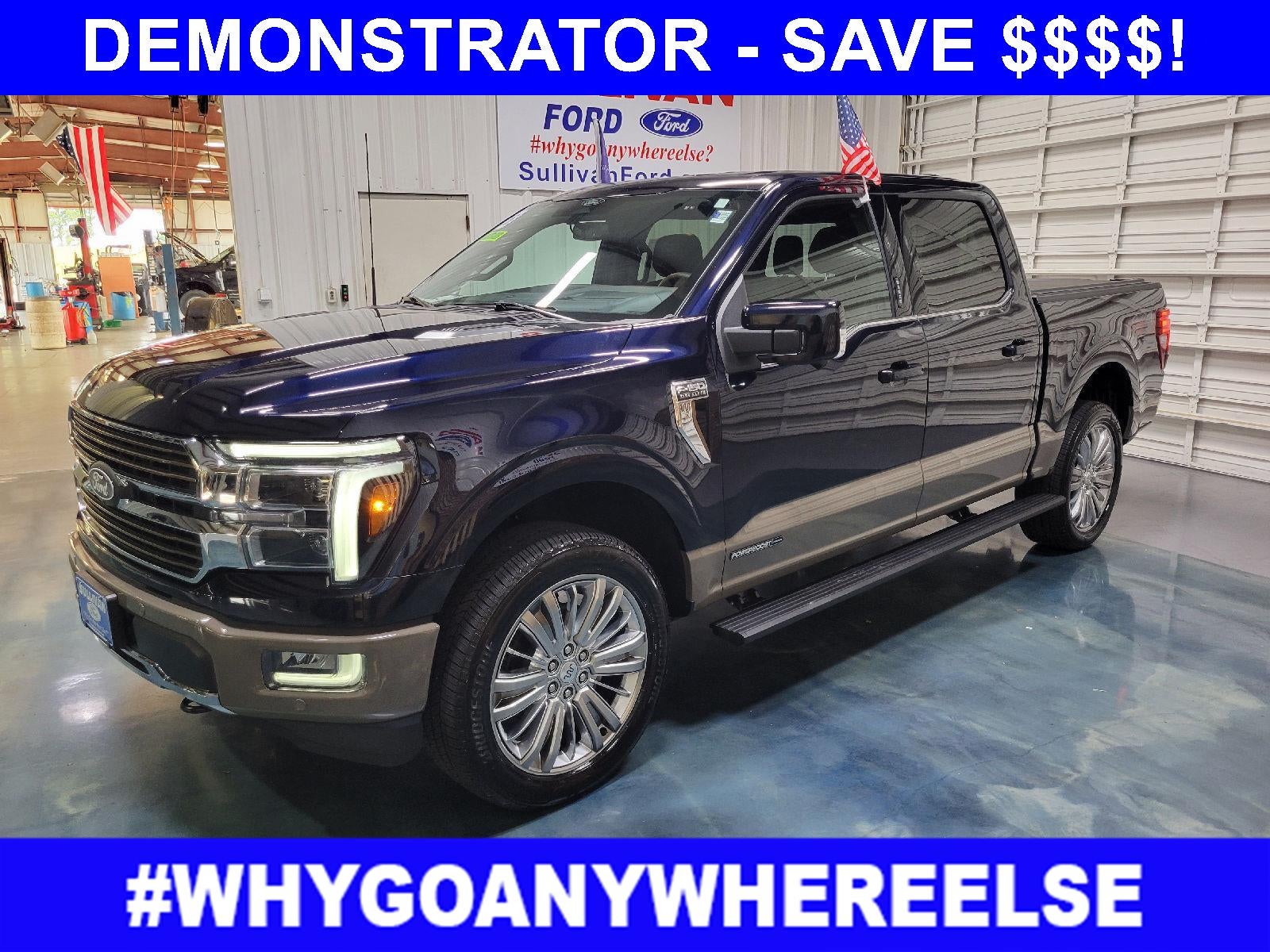2026 Ford F-150 King Ranch in Antimatter Blue Metallic — front three-quarter view